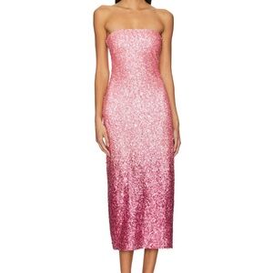 LoveShackFancy • Strapless Ombre Sequin Midi Dress • NWT